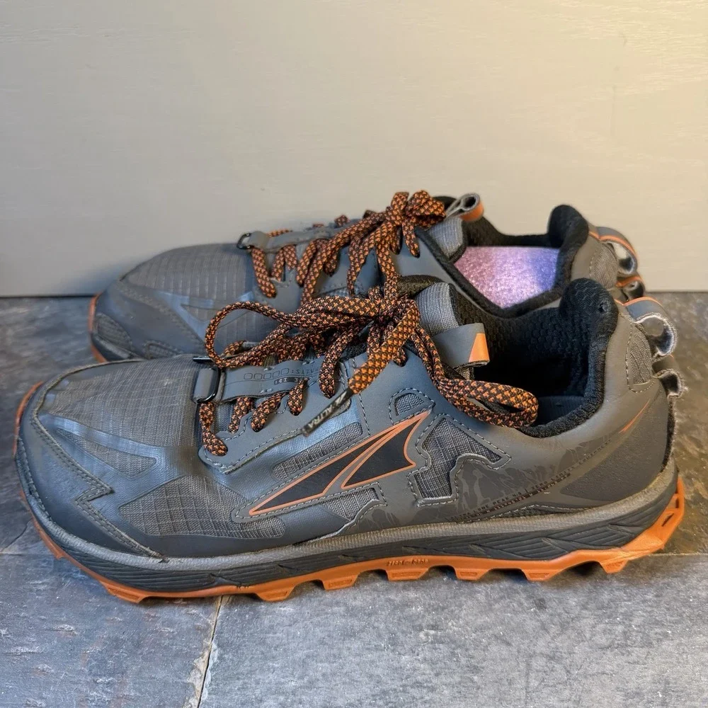 Altra Lone Peak Running Shoes 4.5 Mens Size 10.5 Orange Grey Trail Walking